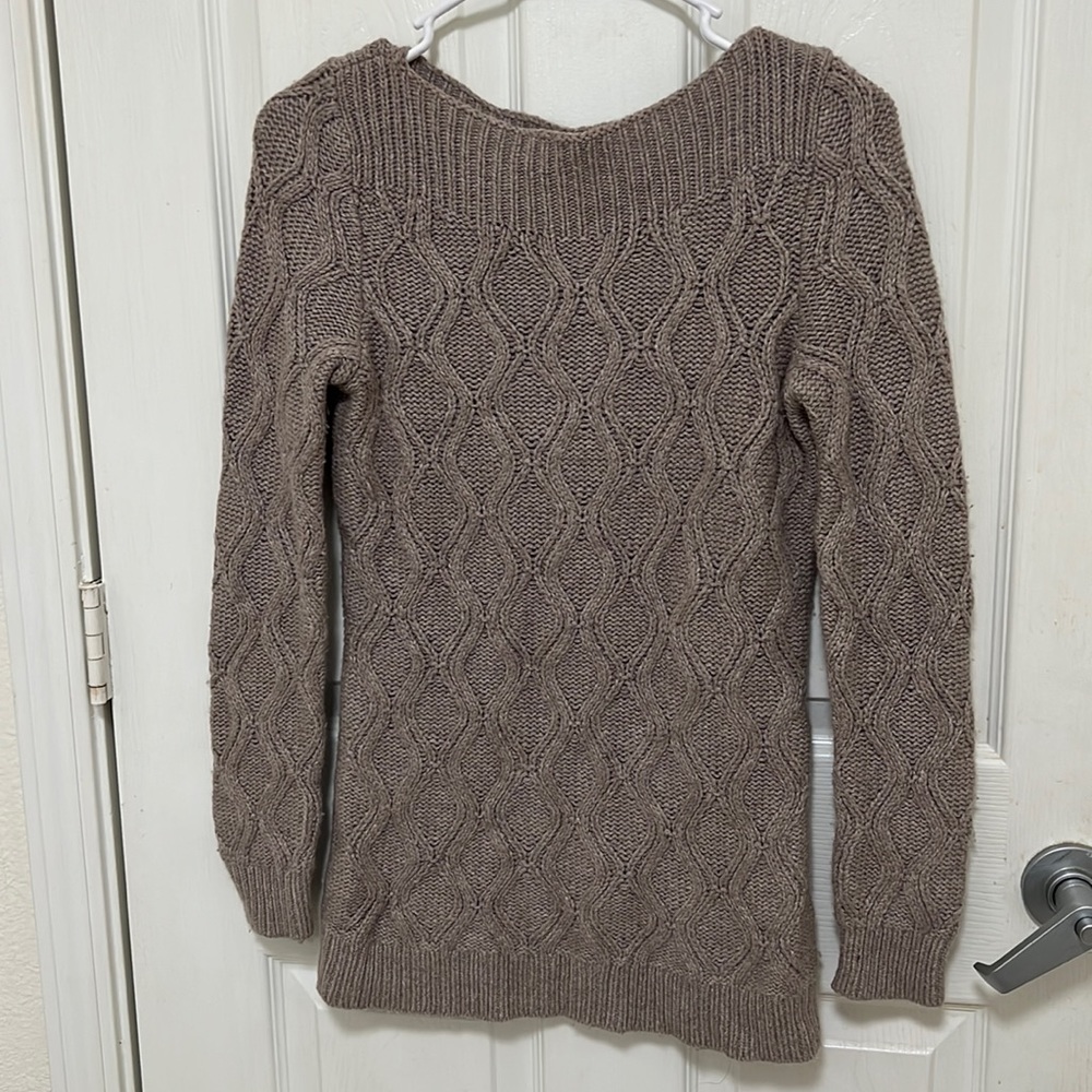 Ann Taylor Loft Women's Cable Knit Sweater Beige/ Light Brown Size XS